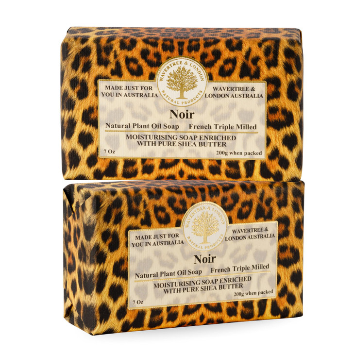 Wavertree London Noir Scented Natural Soap 2 Bars 7oz Moisturizing French Triple Milled Soap Bars enriched with shea but