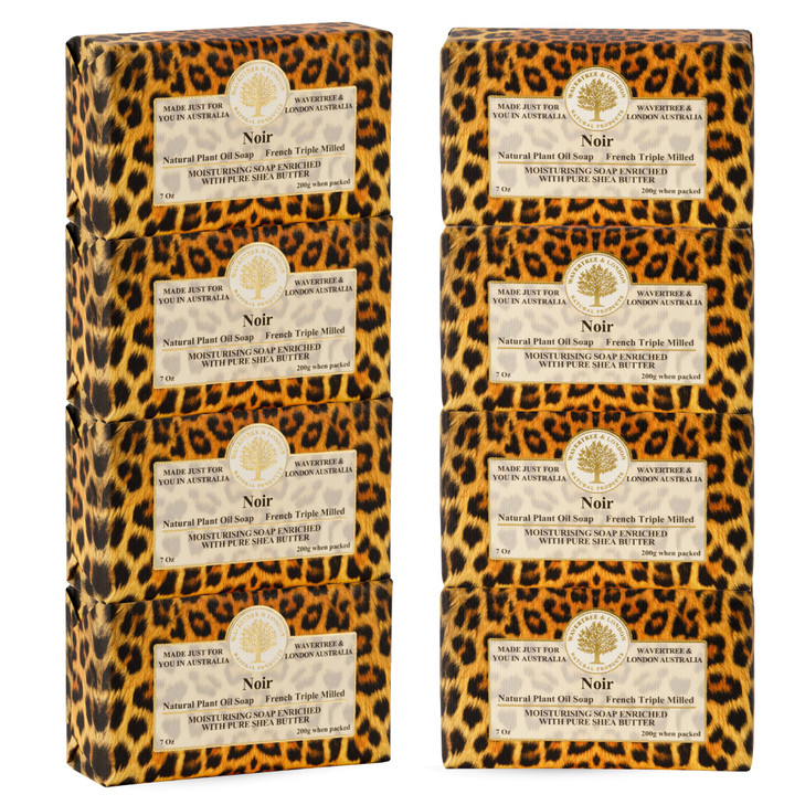 Wavertree London Noir Scented Natural Soap 8 Bars 7oz Moisturizing French Triple Milled Soap Bars enriched with shea but