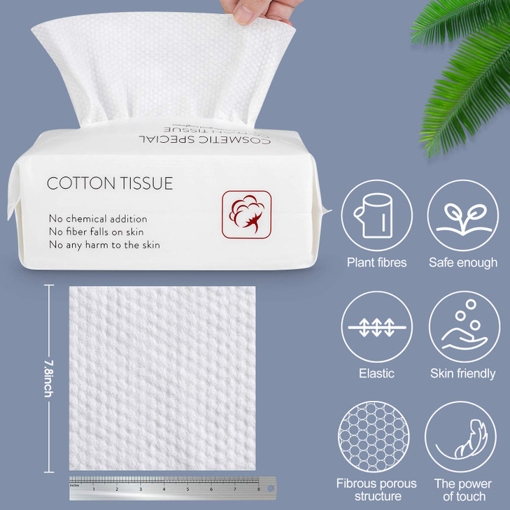 Disposable Face Towel Facial Tissue Soft Cotton Facial Cleansing Cloths Towelettes Dry for Cleaning Office Travel Makeup