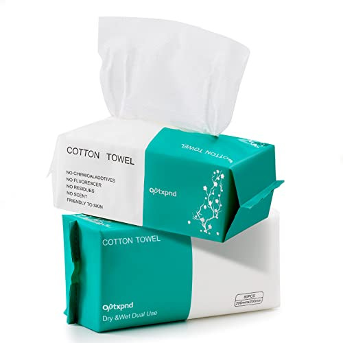 Disposable Face Cloths for Washing Disposable Towels Facial Towelettes Facial Cleansing Cloths 2 Pack