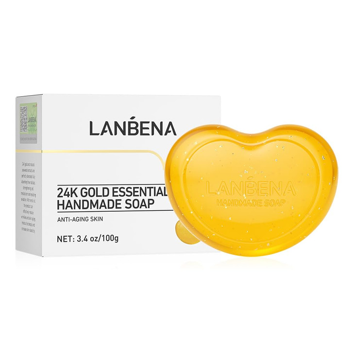 LANBENA 24K Gold Moisturising Soap enhances skin elasticity makes your skin more delicate and soft reduces wrinkles and