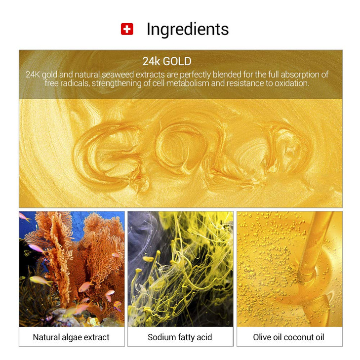 LANBENA 24K Gold Moisturising Soap enhances skin elasticity makes your skin more delicate and soft reduces wrinkles and