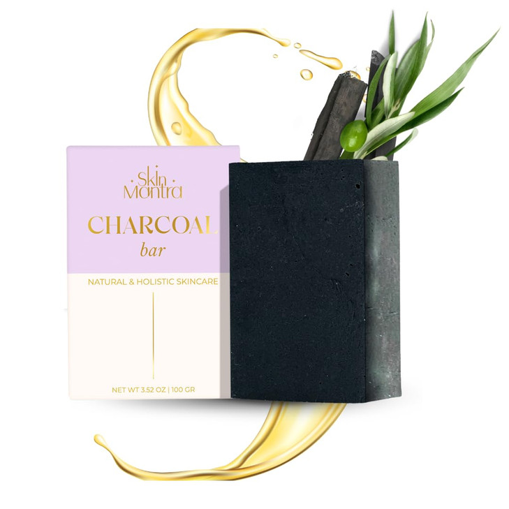 SKIN MATRA Holistic Natural Charcoal Bar Handmade Skincare with Activated Charcoal Organic Olive Oil Coconut Oil Cleanse