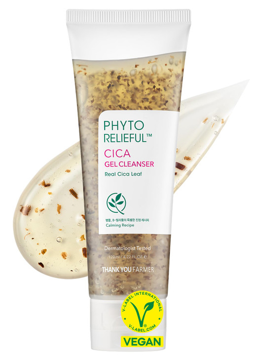 THANKYOU FARMER Phyto Relieful Cica Gel Cleanser Real Cica Leaf Vegan AntiAcne pHBalancing Centella Asiatica for Soothin