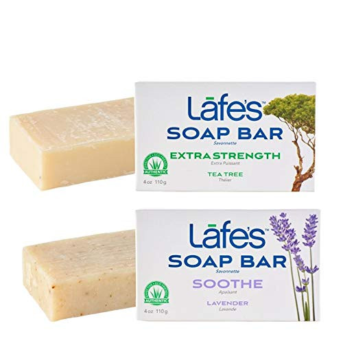 Lafes Natural Body Care Bar Soap Sampler Pack Soothe Extra Strength Cold Pressed Vegan Nourishing Bar Soap 2 Pack 4oz ea