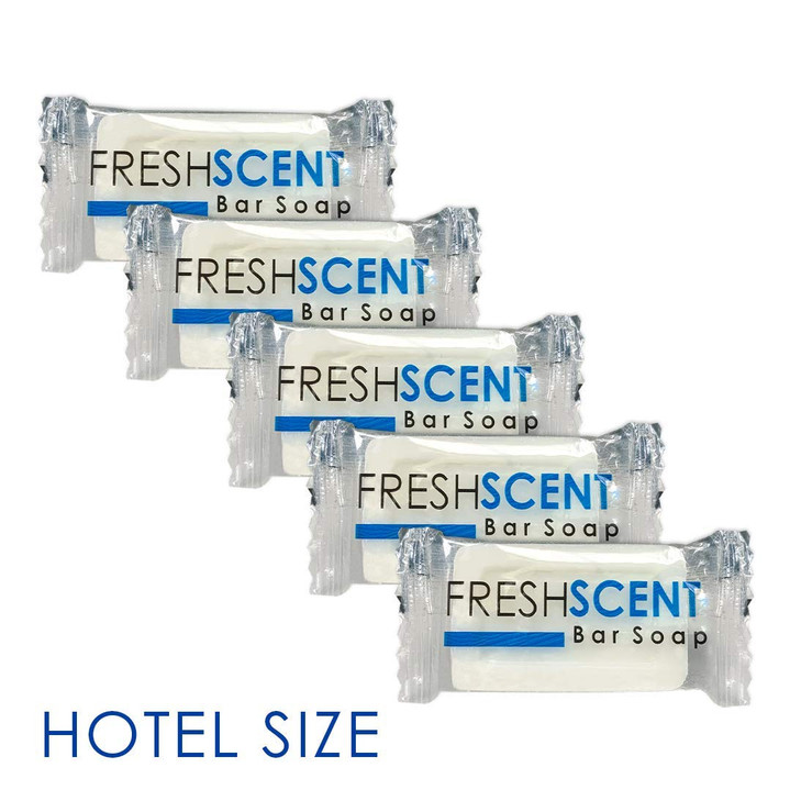 Freshscent 10 oz Bar Soap 100 Pack Hotel Travel Size Individually Wrapped Vegetable Based Bulk Amenities and Toiletries