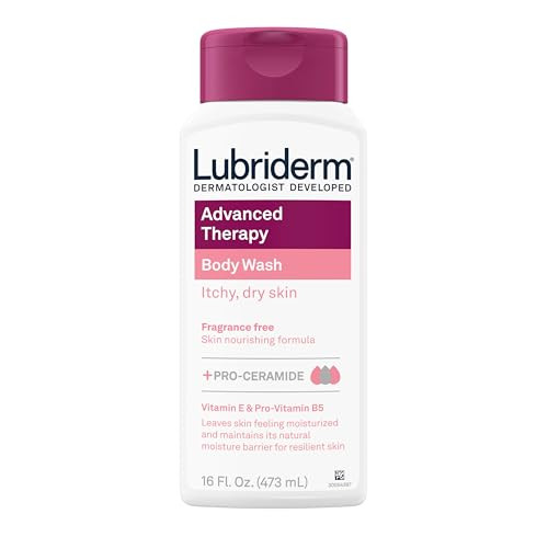 Lubriderm Advanced Therapy Body Wash Unscented Nourishing Cleanser with ProCeramide Vitamin E ProVitamin B5 Gently Clean