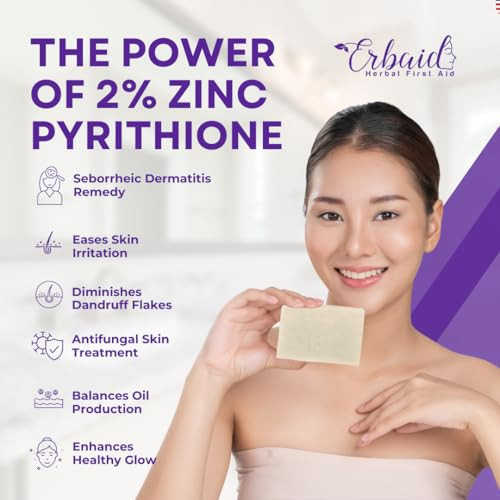 Pyrithione Zinc Soap Bar for Face Body 4oz 2 ZnP Bar Soap Skin Repair Cleanser for Acne Rosacea Eczema Dermatitis Psoria