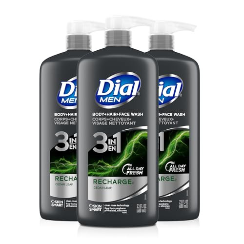 Dial Men 3in1 Body Hair and Face Wash Recharge 69 fl oz 323 fl oz Bottles