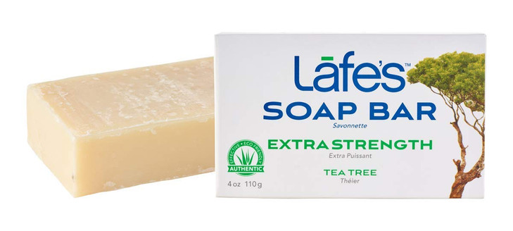 Lafes Natural Body Care Extra Strength Tea Tree Soap Bar Cold Pressed Vegan Nourishing Bar Soap 4oz