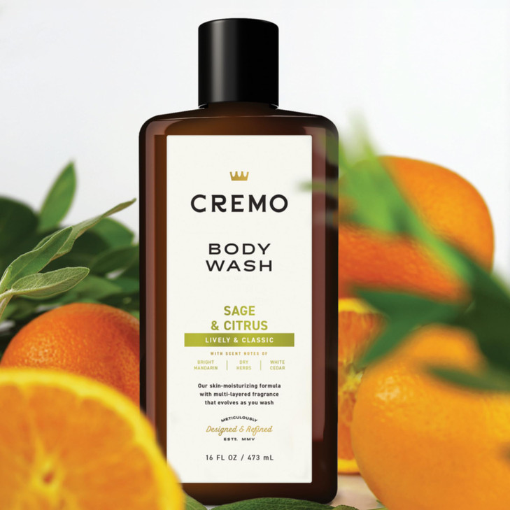 Cremo RichLathering Sage Citrus Body Wash A Revitalizing Combination of Bright Mandarin Dry Herbs and White Cedar 16 Fl
