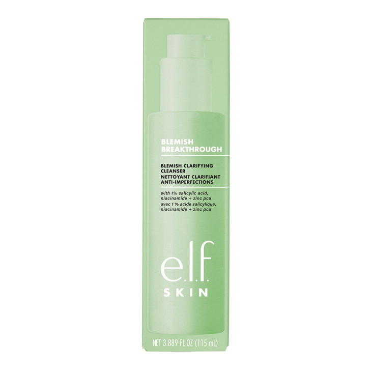 elf SKIN Blemish Breakthrough Clarifying Cleanser Gel Cleanser For Removing Makeup Controlling Oil Clarifying Pores 1 Sa