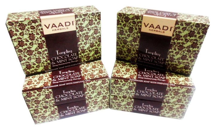 Vaadi Herbals Chocolate and Mint Bar Soap Handmade Herbal Soap with 100 Pure Essential Oils ALL Natural Best Moisturizer