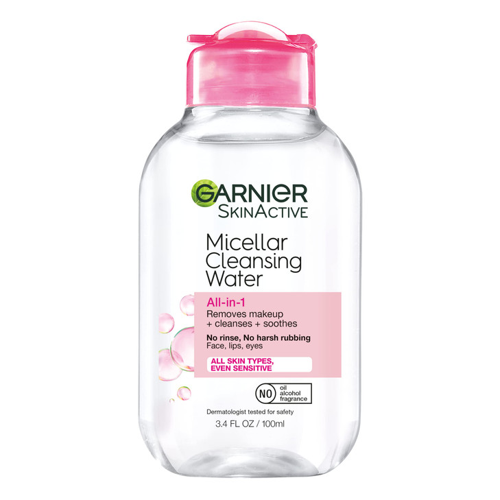 Garnier Micellar Cleansing Water Allin1 Makeup Remover and Facial Cleanser For All Skin Types 34 Fl Oz 100mL 1 Count Pac