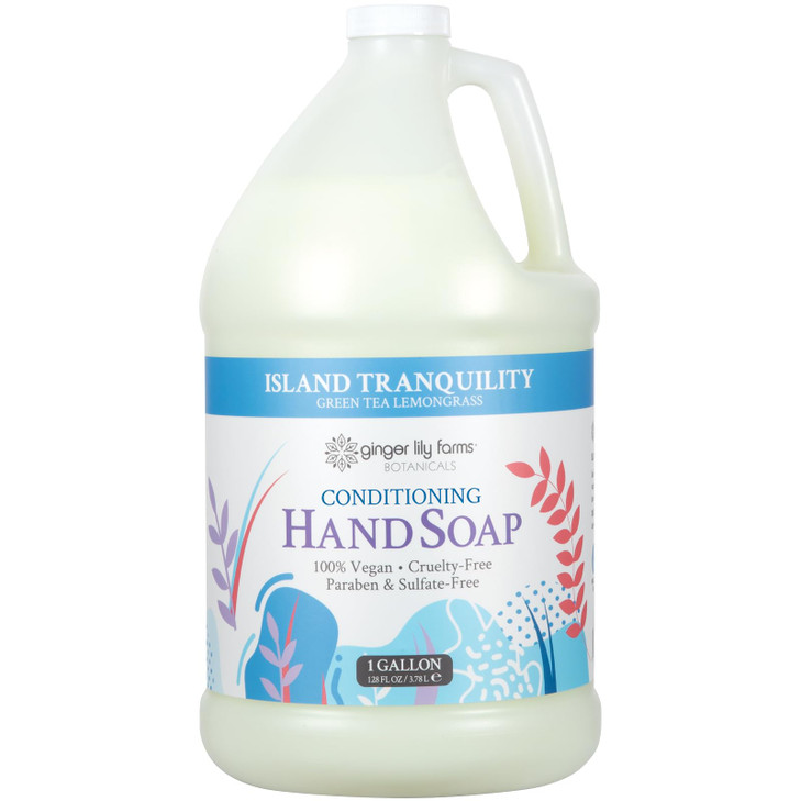 Ginger Lily Farms Botanicals AllPurpose Liquid Hand Soap Refill Island Tranquility 100 Vegan CrueltyFree Green Tea Lemon
