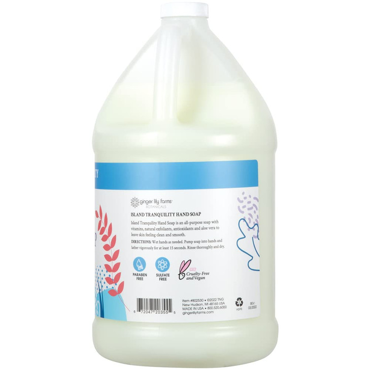 Ginger Lily Farms Botanicals AllPurpose Liquid Hand Soap Refill Island Tranquility 100 Vegan CrueltyFree Green Tea Lemon