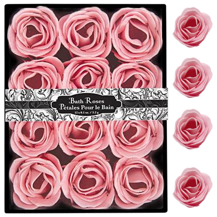 Floral Scented Bath Soap Rose Flower Petals Pink Escape 12 Count