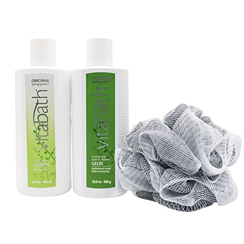 Vitabath Original Spring Green Everyday Skincare Set Moisturizing Shower Gel Wash Reviving Lotion Exfoliating Body Scrub