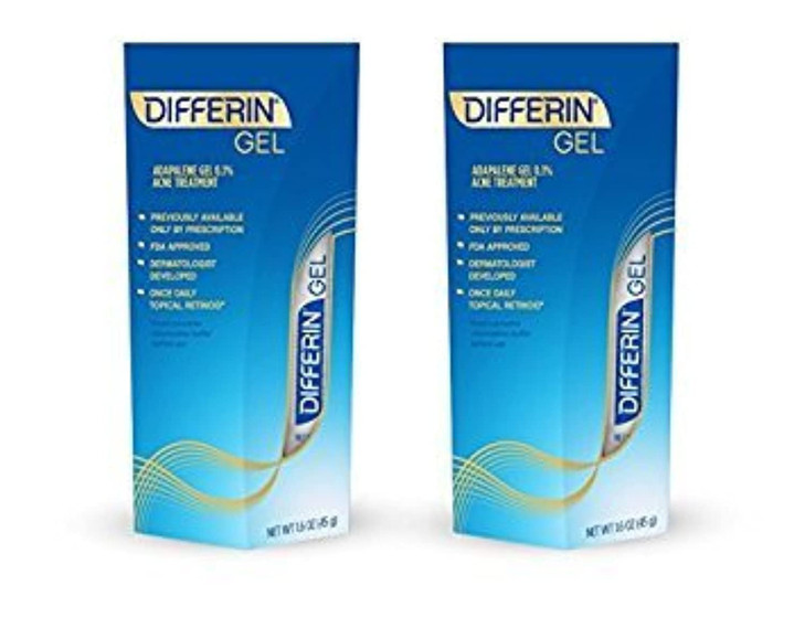 Differin Adapalene Gel 01 Acne Treatment 45 gram 180day supply 16 Ounce Pack of 2