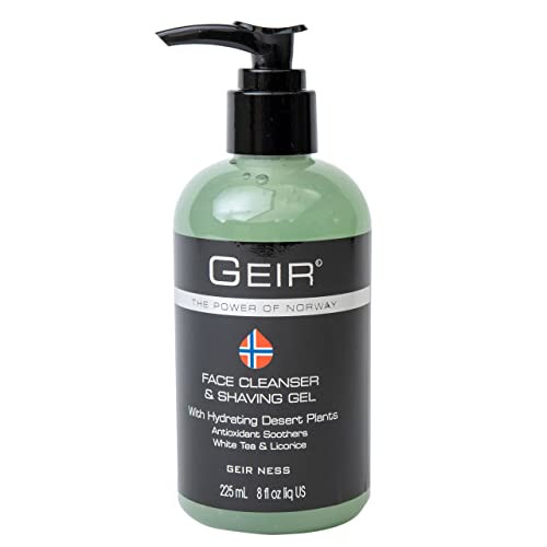 Geir Ness Face Cleanser Shave Gel for Men Contains Arctic Algae Minerals Moisturizing Deep Cleansing Face Wash