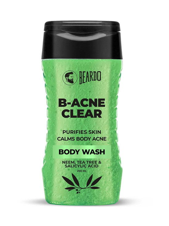 BEARDO Body Acne Body Wash for Men 200 ml With Neem and Tea Tree Clean Clear Skin For Body Acne and Skin Purification Ba