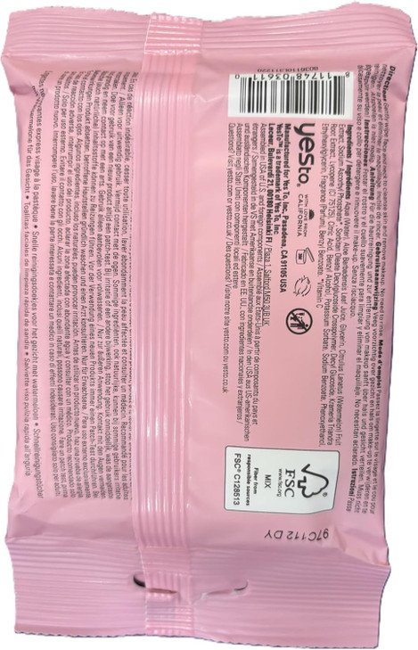 Yes To Watermelon Refreshing Facial Wipes Hydrating Formula That Removes Dirt Oil Grime Leaves Skin Refreshed Brighter A