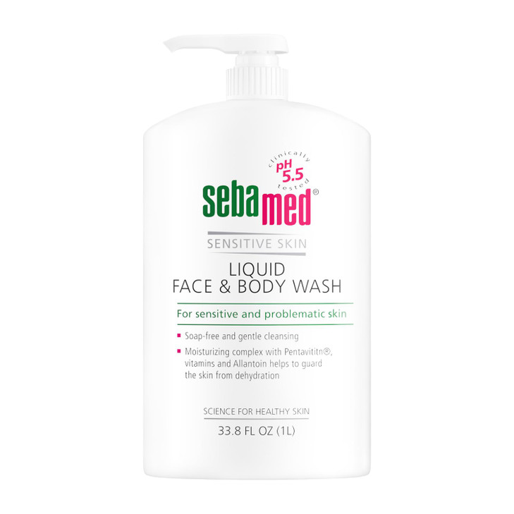 SEBAMED Liquid Face and Body Wash For Sensitive Skin pH 55 Mild Gentle Hydrating Cleanser Hypoallergenic Dermatologist R