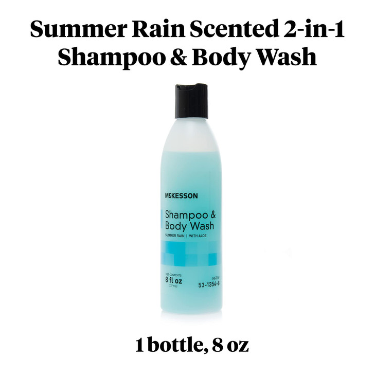 McKesson Body Wash and Shampoo with Aloe Summer Rain Scent 8 oz 1 Count