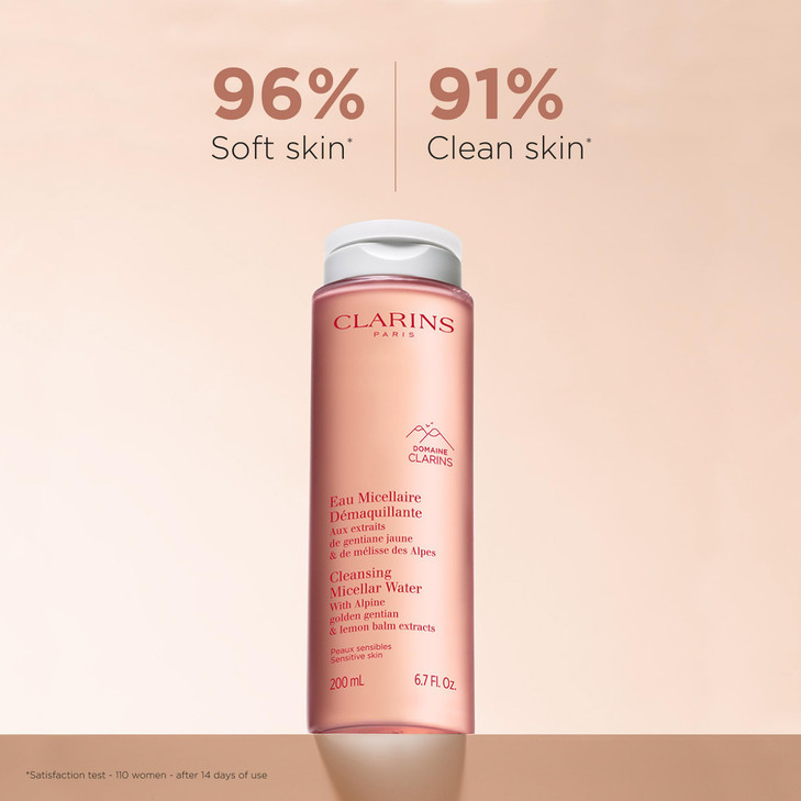 Clarins Cleansing Micellar Water Quickly Removes MakeUp Pollution and Grime No Rinse Needed Preserves Skins Microbiota S