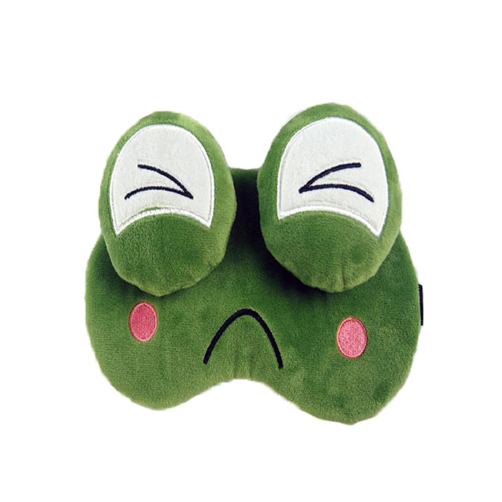 Cute Cartoon Novelty Aniaml Happy Laugh Green Frog Sleep Mask Sleping Mask Eye Mask for Sleeping with Big Eyes Short Plush Blindfold Eye Cover Eye Co online at globaldelivered