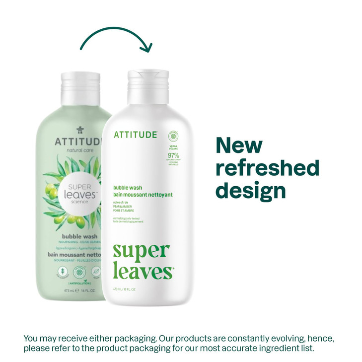 ATTITUDE Bubble Bath EWG Verified Plant and MineralBased Dermatologically Tested Vegan Body Care Products Olive Leaves 1