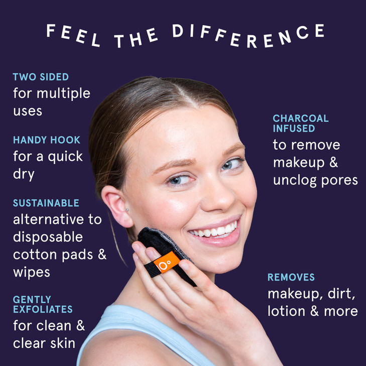 CleanLogic Bath Body Charcoal Infused Exfoliating DualTexture Facial Pads Face Sponges for Cleansing Softening Sensitive