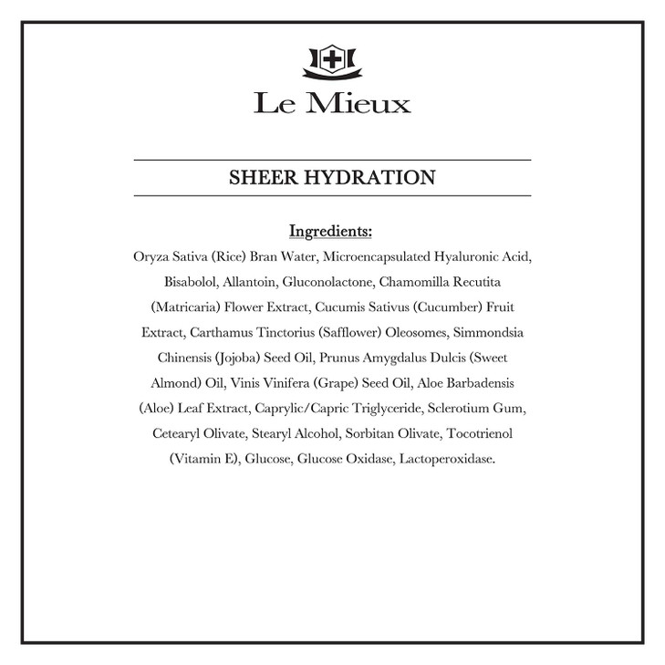 Le Mieux Sheer Hydration Whipped Gel Cream Face Moisturizer with MicroEncapsulated Hyaluronic Acid Lightweight Facial Lo