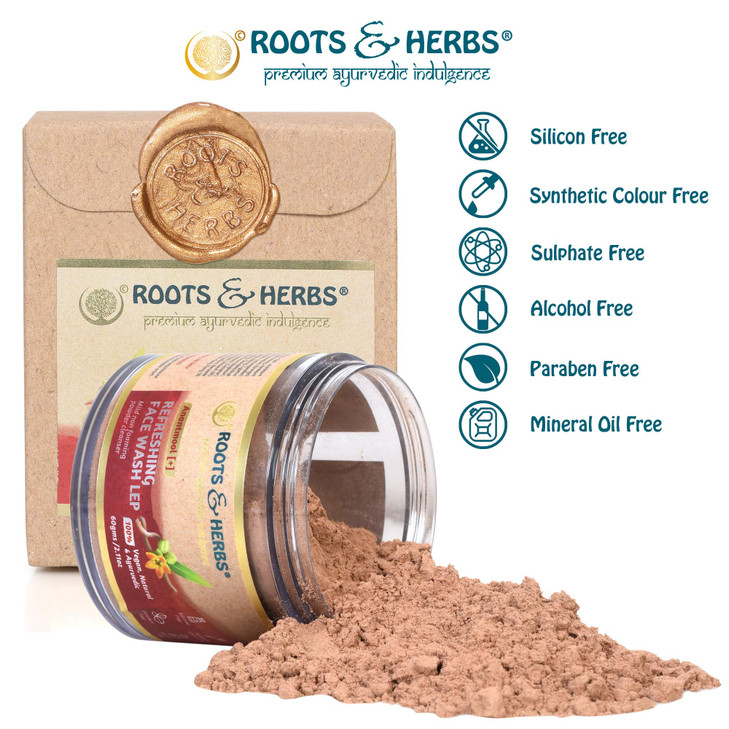 ROOTS AND HERBS Ayurvedic Face Wash Lep Natural Treatment 100 Vegan Anantmool Refreshing Face Wash NonForming Facial Cle