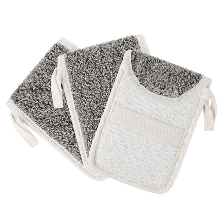 Linkidea 3 Pack Soap Saver Pouch Flax Exfoliating Soap Bag Body Scrubber Exfoliator Sponge Holder Hanging Rope Bags for