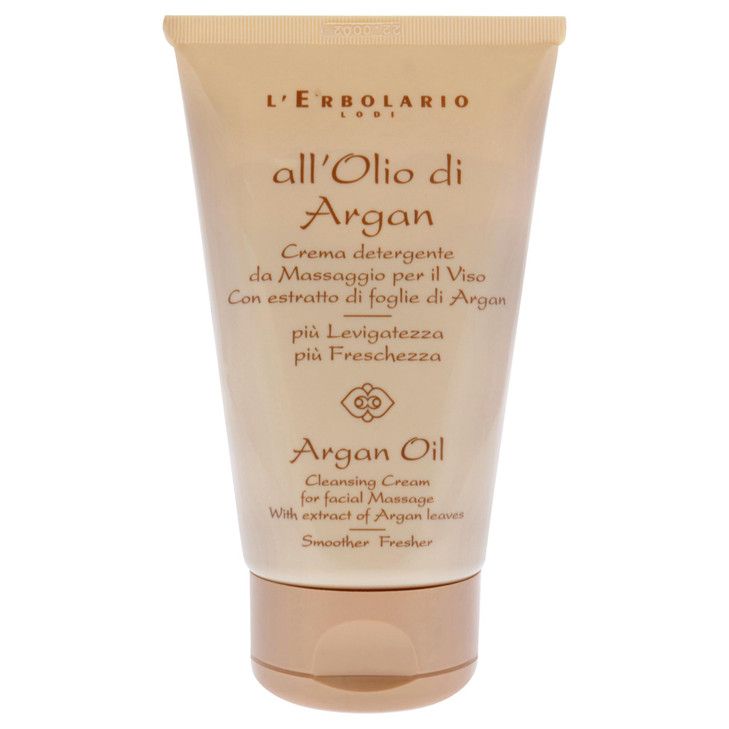 LErbolario Argan Oil Cleansing Cream With Extract Of Argan Leaves For All Skin Types Perfect For MakeUp Removal Leaves Y
