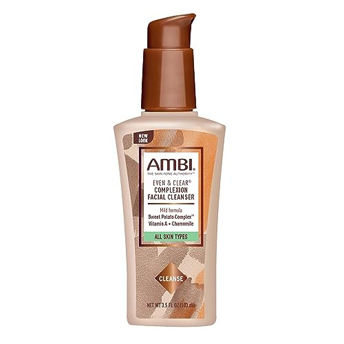 Ambi Even Clear Complexion Facial Cleanser For Men Women All Skin Types Sweet Potato Chamomile Green Tea Hydroquinonefre
