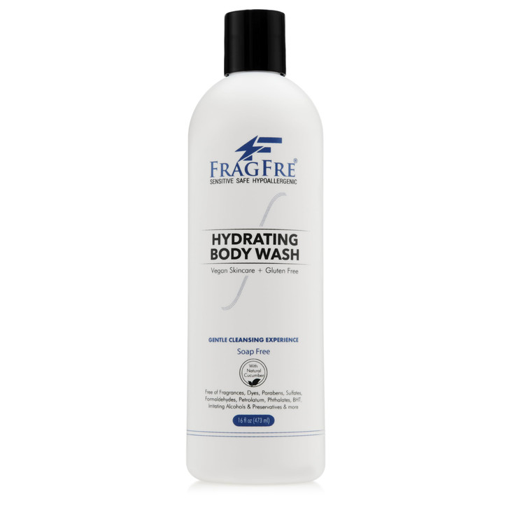 FRAGFRE Sensitive Skin Body Wash 16 oz Paraben Free Sulfate Free Body Cleanser Hypoallergenic for Delicate and Flaky Ski