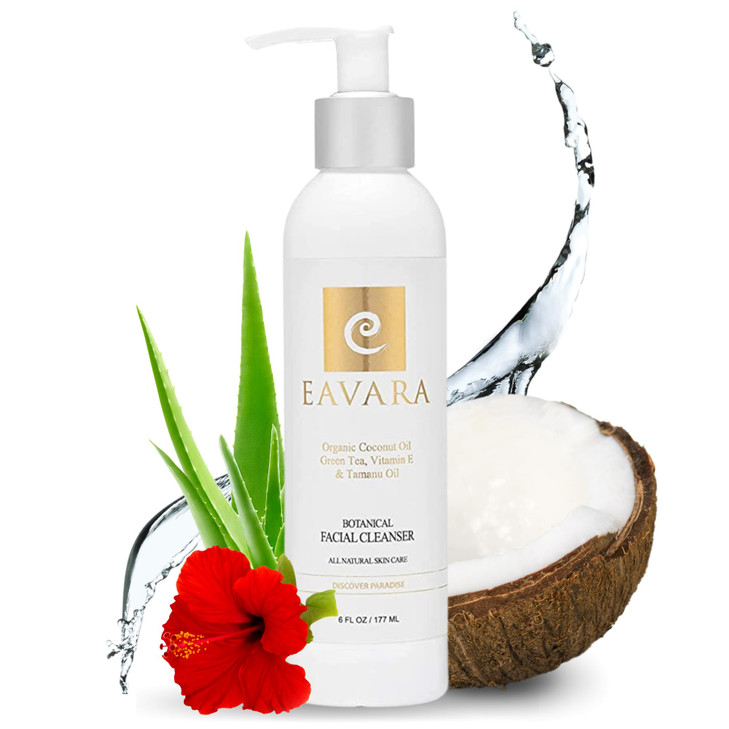 Eavara Organic Face Wash AntiAging Hydrating Gentle Daily Cleanser for Women and Men with Coconut Oil Aloe Vera Activate