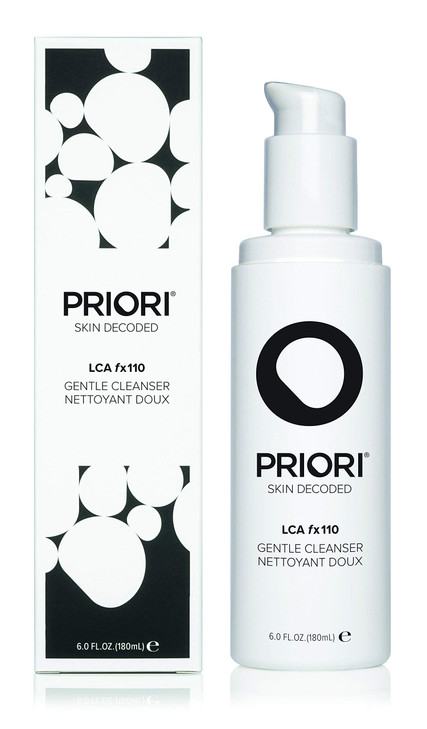 PRIORI Skincare Gentle Face Cleanser with Lactic Acid Vitamins A C E Intense Hydration Light Exfoliation Women and Men A