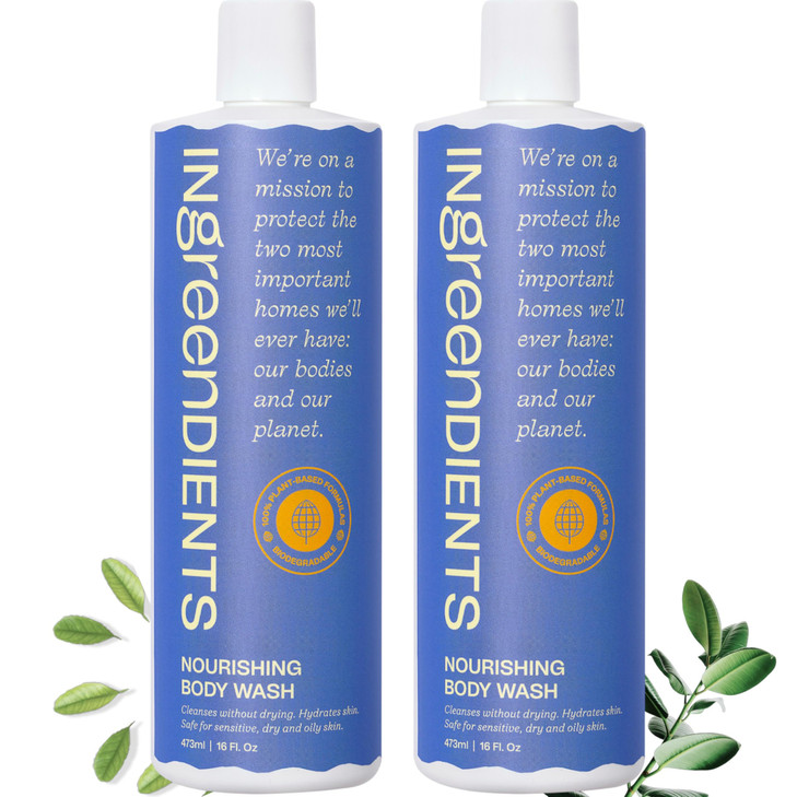Ingreendients Natural Body Wash With Organic Ingredients Moisturizing For Dry and Sensitive Skin Vegan Cruelty Free Sulf