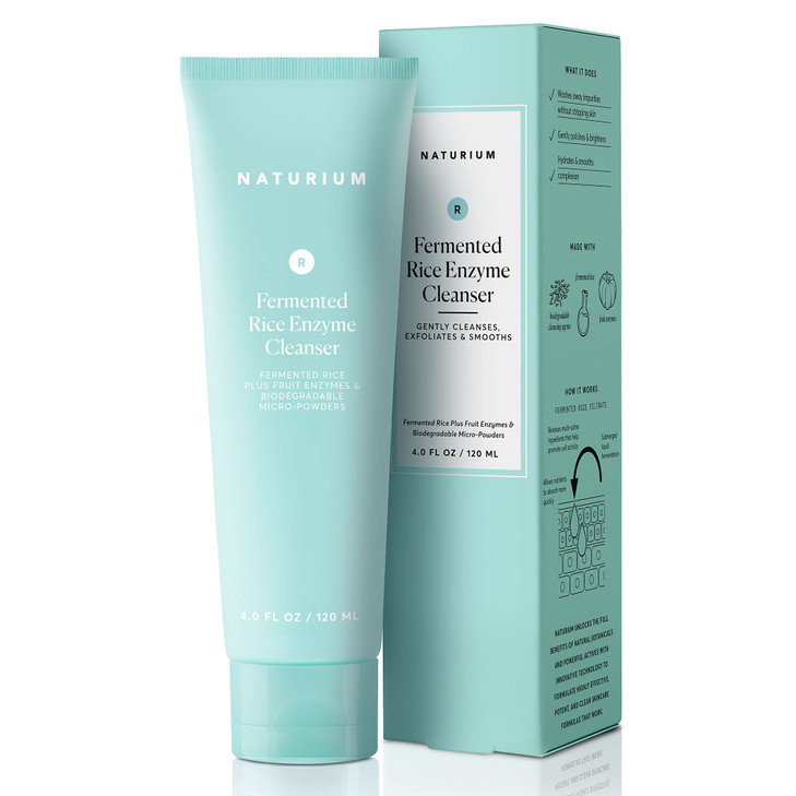 Naturium Fermented Rice Enzyme Cleanser Plus Fruit Enzymes Biodegradable MicroPowders 4 oz