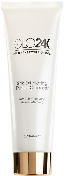 GLO24K Exfoliating Facial Cleanser with 24k Gold Aloe Vera and Vitamins For a Radiant Purified Fresh looking Skin