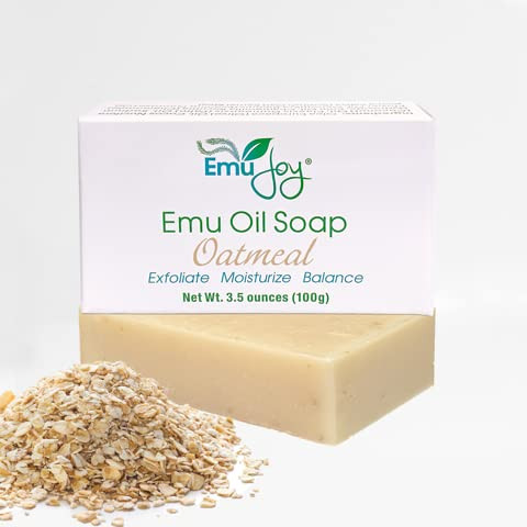 Emu Joy Soap Emu OilOatmeal Exfoliate Moisturize Helpful in Controlling Red Dry Itchy Skin All Natural Ingredients One S