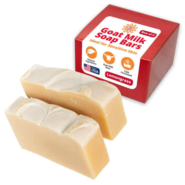 Goat Milk Stuff LEMONGRASS Goat Milk Soap Natural Soap Bar Gifts for Men and Women Gentle for both Face and Body Handmad