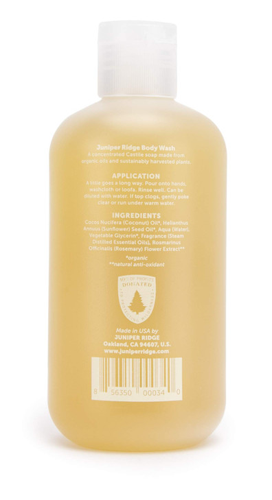 JUNIPER RIDGE Redwood Mist Body Wash AllPurpose Liquid Castile Soap MultiUse Body Wash Shampoo Hand Wash Face Wash Clean