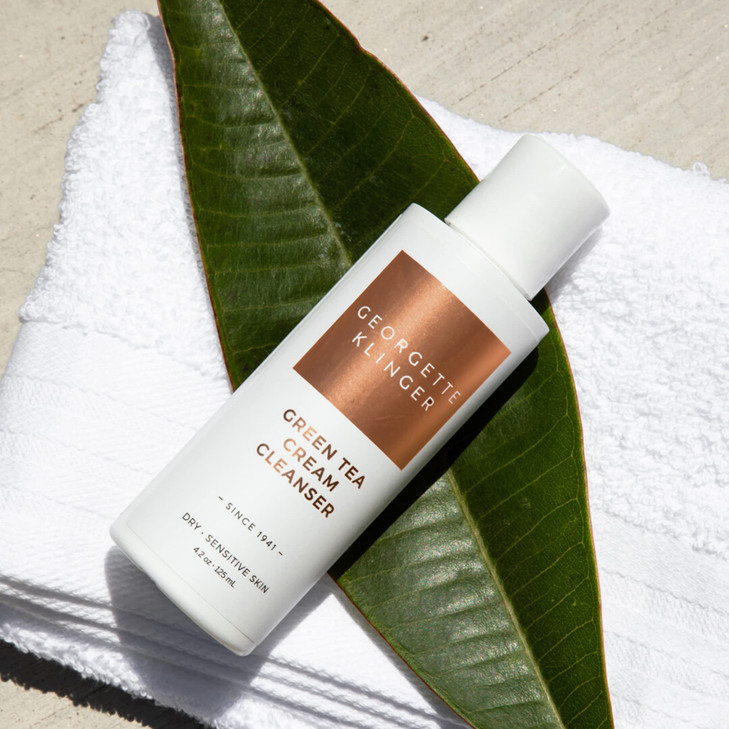 Georgette Klinger Green Tea Cream Cleanser Hydrating Lightweight with Jasmine Prickly Pear Olive Avocado Maintains Moist
