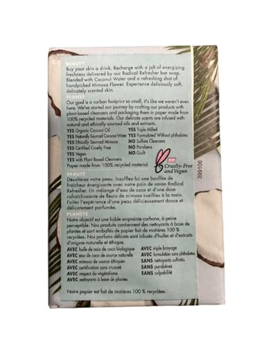 Love Beauty And Planet Coconut Water Mimosa Flower Bar Soap 7 Oz