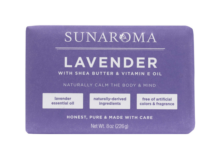 Sunaroma Lavender WShea Butter Vitamin E Oil Soap Pack of 1