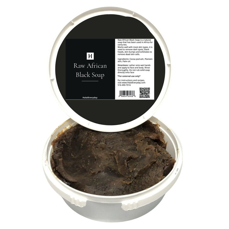 HalalEveryDay African Black Soap paste 16 oz Made with pure Raw African Black soap Free of all chemicals